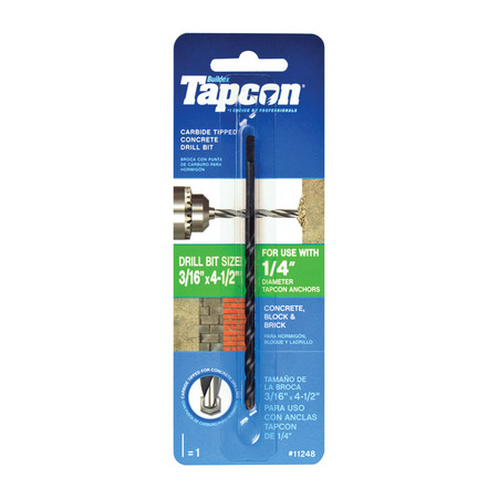 ITW BRANDS TAPCON DRLBIT 3/16X4.5"" 11248